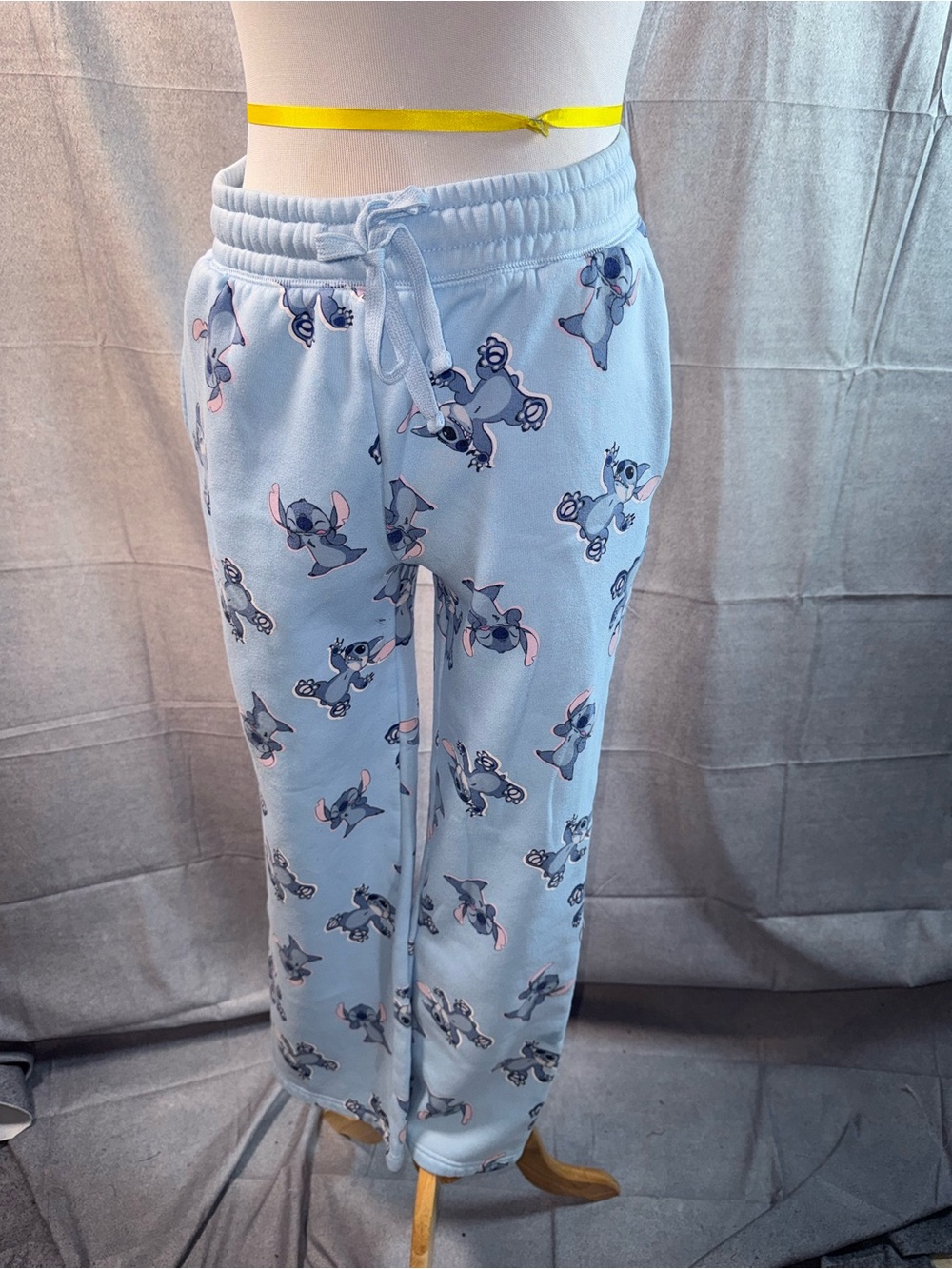 1341-Stitch Light Blue Cartoon Print Jogger Pants for Women